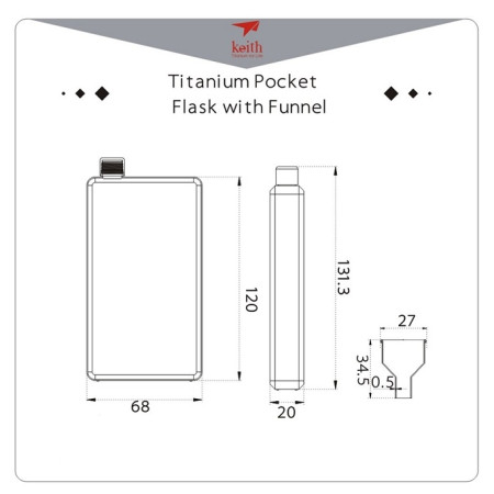 Fiaschetta Keith Titanium Titanium Jug 120 ml