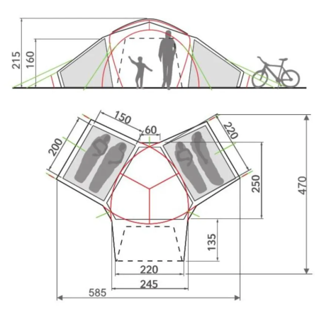 Tenda familiare per 4 persone Vaude Badawi 4P