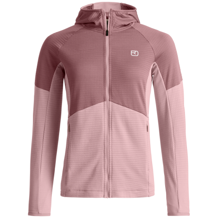 Felpa tecnica da donna Ortovox Fleece Light Grid Hoody W rosa Dawn Rose