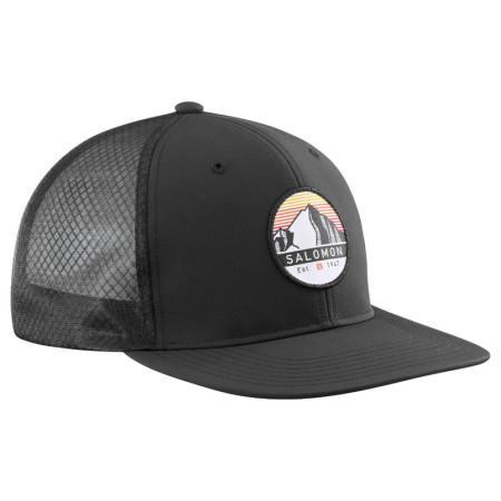 Berretto con visiera Salomon Trucker Flat Cap nero Black/Black
