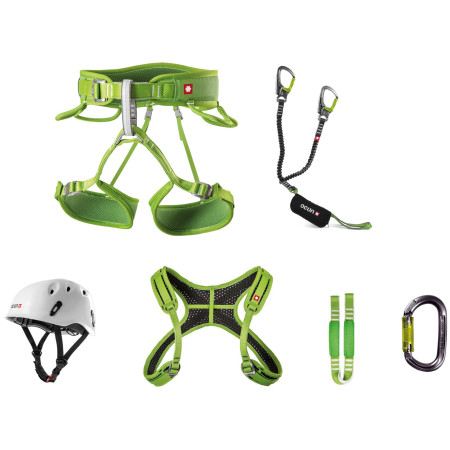Set da ferrata Ocún Via Ferrata Twist+Chest Pail Set verde Green