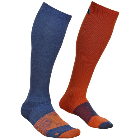 Calze Ortovox Tour Compression Socks blu/rosso NightBlue