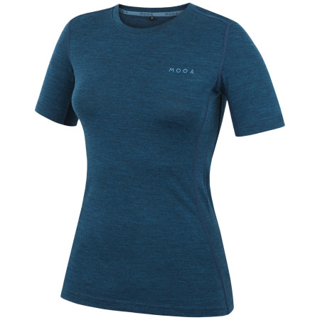 Maglietta da donna MOOA MerinoSilk 160 short blu lagoon blue melange
