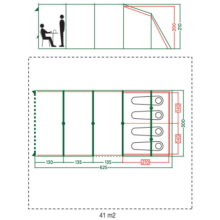 Tenda familiare Coleman Meadowood 4 Long