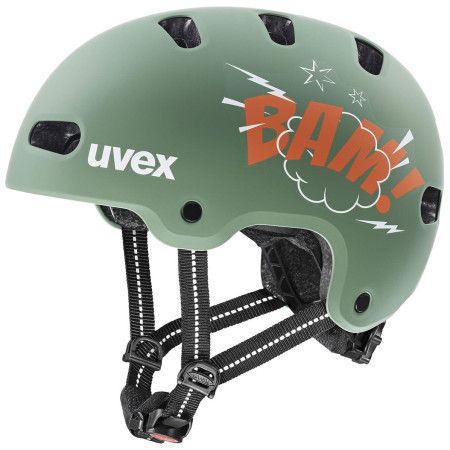 Casco da ciclismo per bambini Uvex Kid 4 Style khaki bam moss green - papaya matt