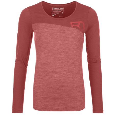 Maglietta sportiva da donna Ortovox W's 150 Cool Logo LS rosso Blush