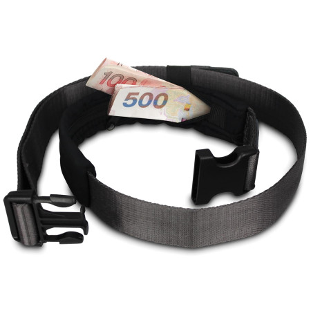 Cintura di sicurezza Pacsafe Cashsafe 25 Deluxe Wallet Belt nero Black