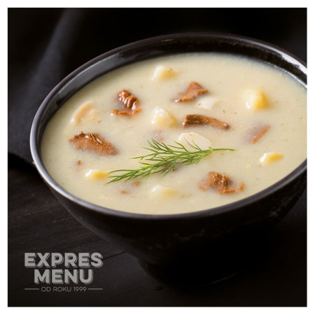 Zuppa Expres menu Zuppa di funghi finferli e uova