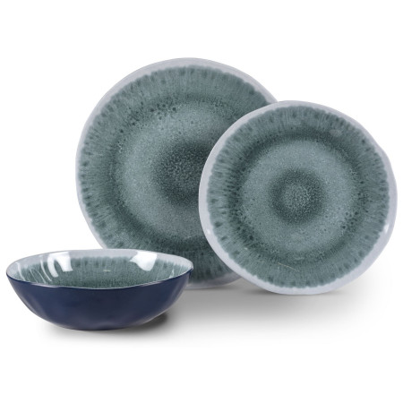 Set di stoviglie Kampa Aegean - 12 ks verde/blu