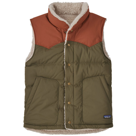 Gilet da uomo in piuma Patagonia Reversible Bivy Down Vest verde/marrone Basin Green