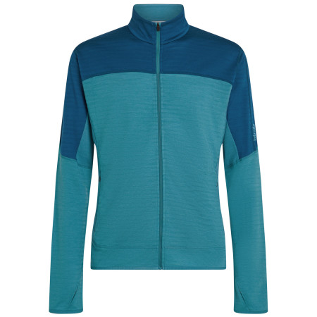 Felpa funzionale da uomo Icebreaker Men Merino Blend 300 RealFleece™ Descender LS Zip azzurro Topaz/Atlant/Cb