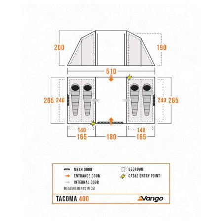 Tenda familiare Vango Tacoma 400 Package