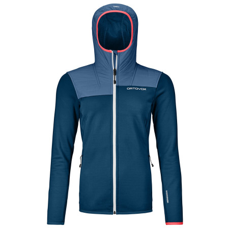 Felpa da donna Ortovox Fleece Plus Hoody W blu petrol blue