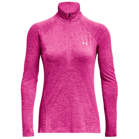 Maglietta sportiva da donna Under Armour Tech 1/2 Zip - Twist rosa Rebel Pink / Pink Elixir / Metallic Silver