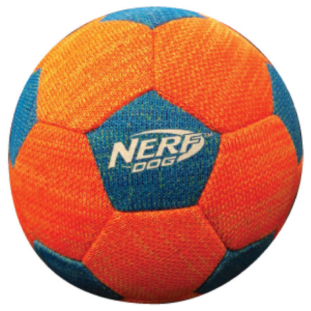 Giocattolo per cane Nerf Dog X-Weave Soccer Squeak Ball 12,5 cm blu/arancio modrá/oranžová