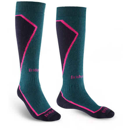 Calze al ginocchio da donna Bridgedale Ski Midweight+ Women's blu/rosa petrol/navy/282