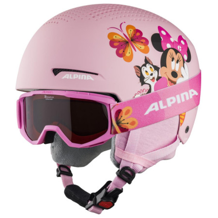 Set di casco e occhiali Alpina Zupo Disney set rosa růžová