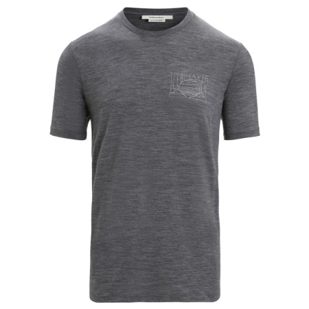 Maglietta funzionale da uomo Icebreaker Tech Lite II SS Tee Mountain Sunset grigio Gritstone Heather