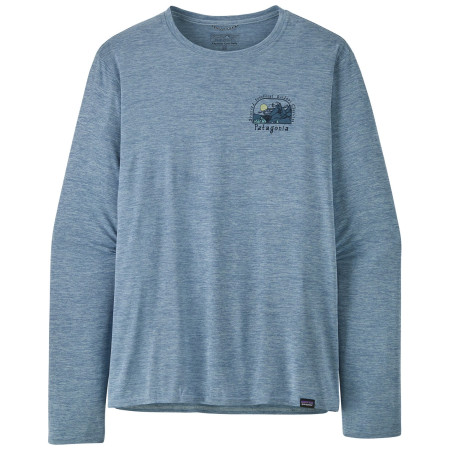 Maglietta da uomo Patagonia Cap Cool Daily Graphic Lands LS blu Lost And Found: Steam Blue X-Dye