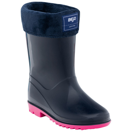 Stivali da pioggia per bambini Bejo Frise Wellies Jr nero/rosa SkyCaptain/FuchsiaPurple