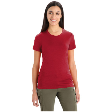 Maglietta da donna Icebreaker Tech Lite II SS Tee bordeaux cherry