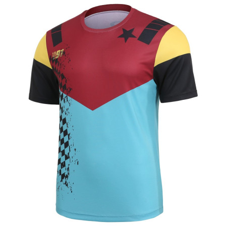 Maglia da ciclismo da uomo Protective 115011-760 P-Fast Gun blu/rosso dark haze