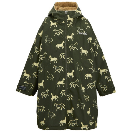 Giacca impermeabile per bambini Regatta Junior Waterproof Changing Robe DrkKhHrses verde scuro DrkKhHrses