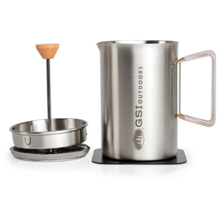French press GSI Outdoors Glacier Stovetop JavaPress argento silver