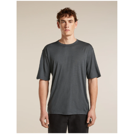 Maglietta funzionale da uomo Icebreaker Merino 150 Tech Lite SS Relaxed Tee grigio scuro OBSIDIAN