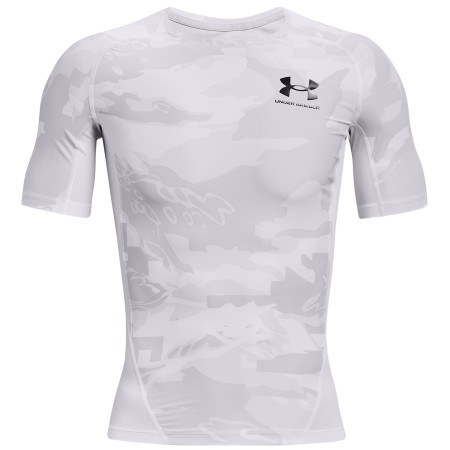 Maglietta funzionale da uomo Under Armour HG Isochill Comp Print SS bianco WHT