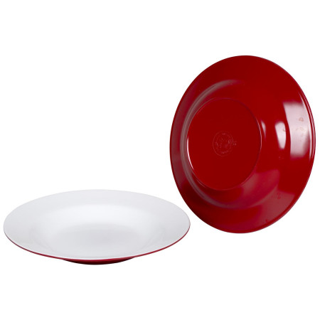 Piatto Bo-Camp Deep plate melamine 2 rosso Red/White