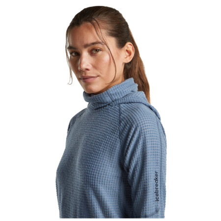 Felpa da donna Icebreaker Wom Mer 400 RealFleece Grid Pulover Hood