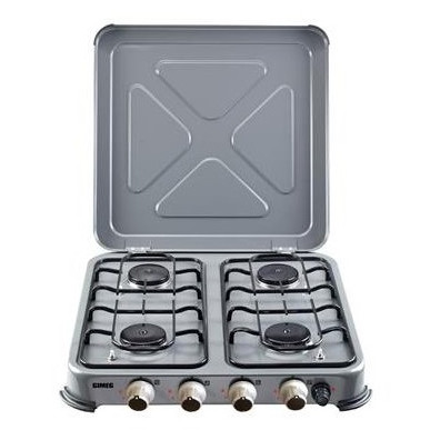 Fornello a gas Gimeg Čtyřplotýnkový plynový vařič se zapalovačem grigio