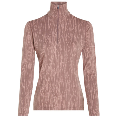 Maglietta sportiva da donna Icebreaker Women Merino 260 Tech Vertex LS Half Zip Delta Lines AOP marrone Summit/Blush/J