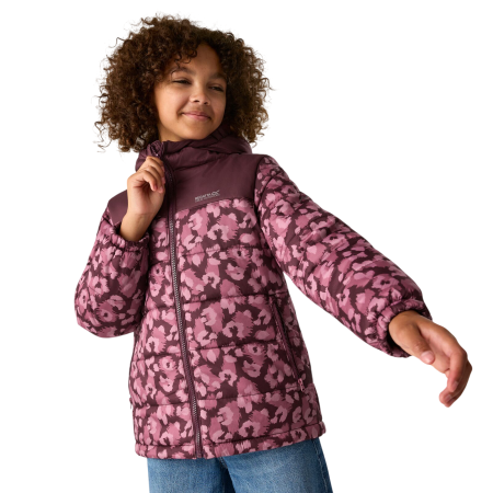 Giacca invernale per bambini Regatta Lofthouse Fig/Violet Leopard