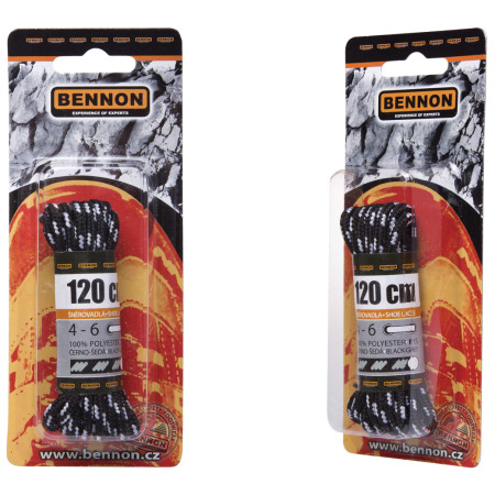 Lacci delle scarpe Bennon Laces Black-Grey Box 120 cm