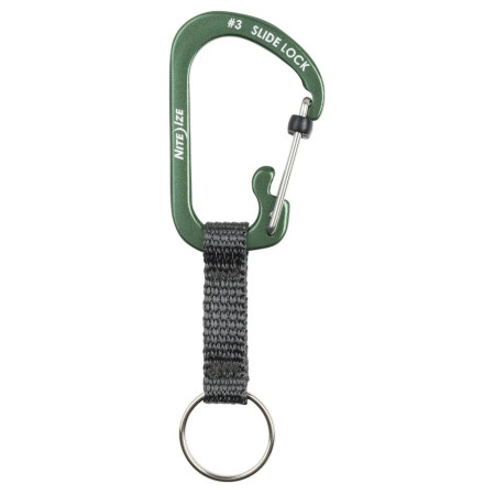 Moschettone ausiliario Nite Ize SlideLock Key Ring Aluminum oliva Olivová