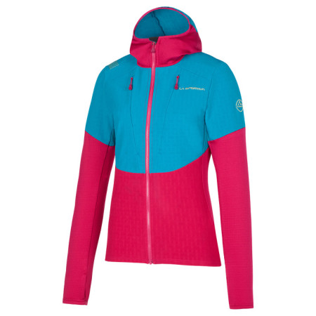 Felpa da donna La Sportiva Session Tech Hoody W blu/rosa Cerise/Crystal