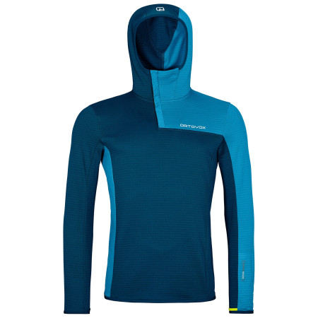 Felpa da uomo Ortovox Fleece Light Grid Sn Hoody blu Petrol Blue