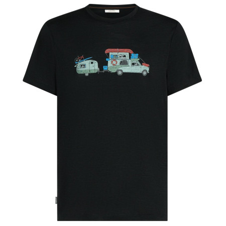 Maglietta da uomo Icebreaker Men Merino 150 Tech Lite SS Tee Transportage nero Black