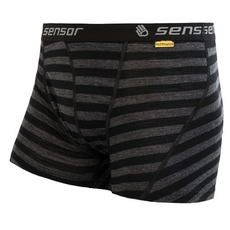 Boxer da uomo Sensor Merino Active nero/grigio Black/TmHeStripes