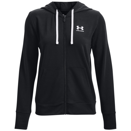 Felpa da donna Under Armour Rival Terry FZ Hoodie nero Black / / White