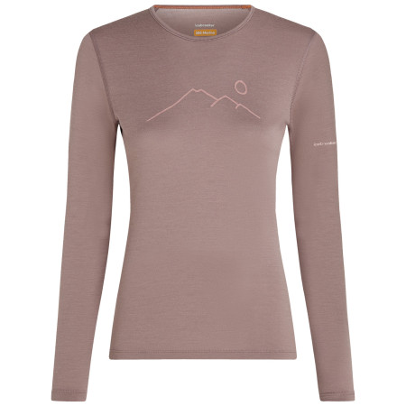 Maglietta sportiva da donna Icebreaker Women Merino 200 Oasis LS Crewe Rainer Ridge rosa Summit