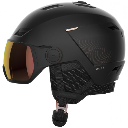 Casco da sci Salomon Icon Lt Visor nero/rosa Black / Pink Gold