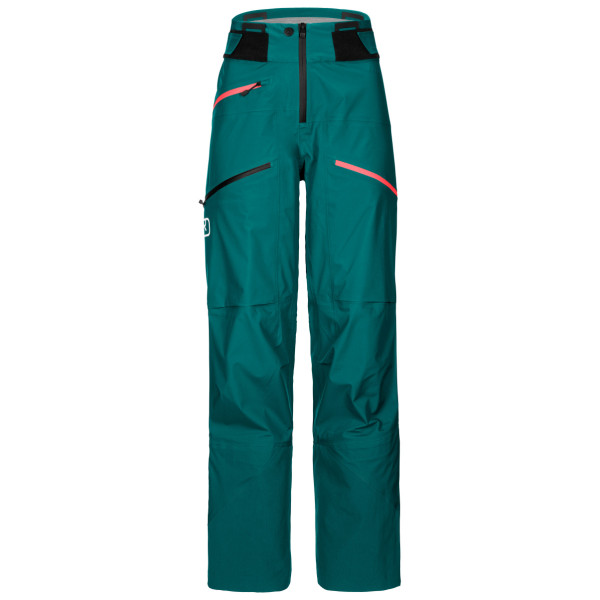 Pantaloni da donna Ortovox W's 3L Deep Shell Pants verde PacificGreen