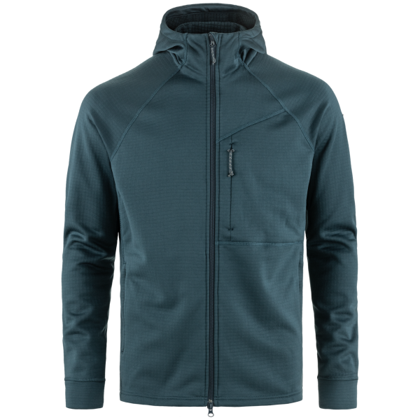 Felpa da uomo Fjällräven Abisko Grid Fleece Hoodie M blu Mountain Blue