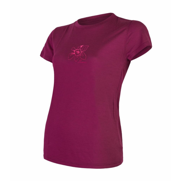 Maglietta da donna Sensor Merino Wool PT Orchidea bordeaux Lilac