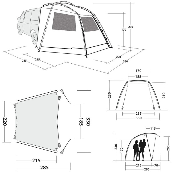 Tenda per minibus Outwell Woodcrest 2023