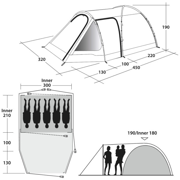 Tenda da trekking Outwell Cloud 5 Plus