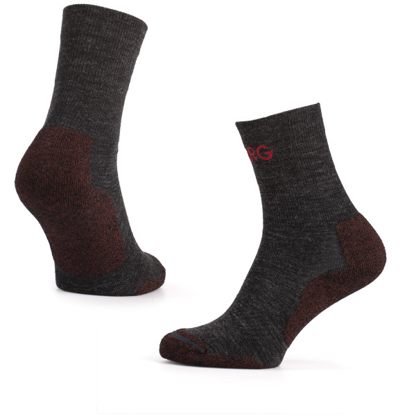 Calzini da donna Warg Trek Merino grigio/rosso